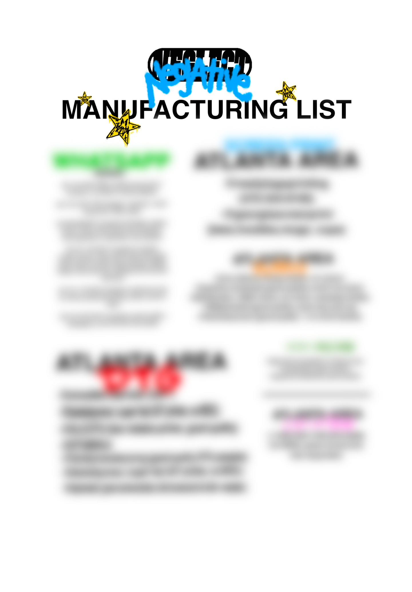 MANUFACTURE LIST