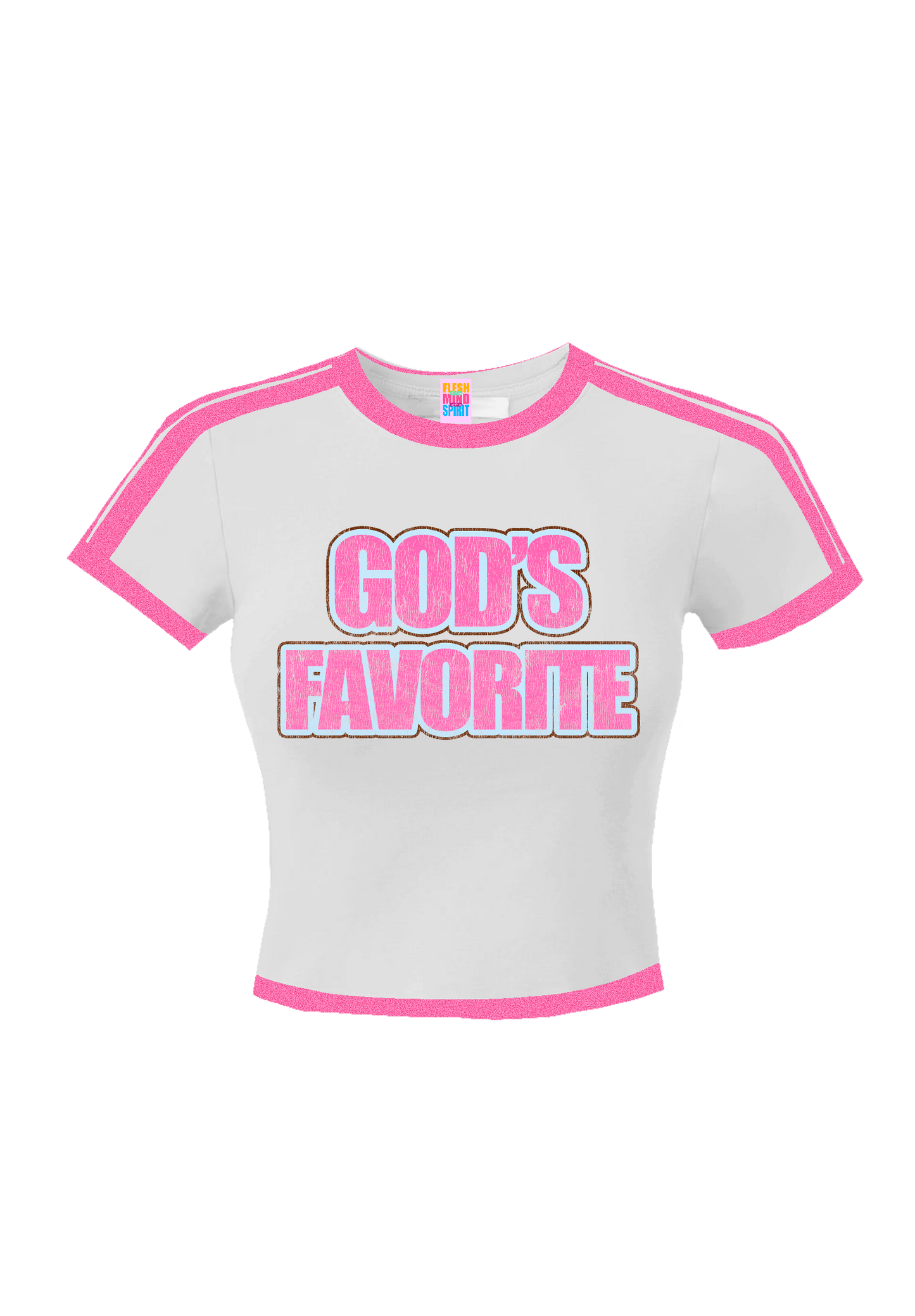 "God's Fav" stripe baby tee