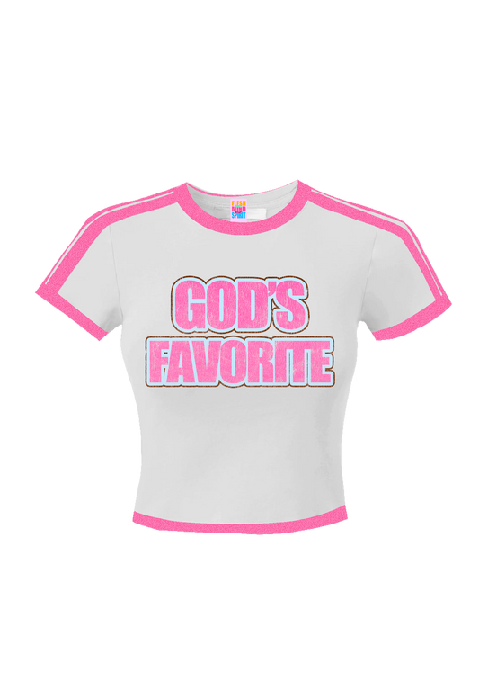 "God's Fav" stripe baby tee